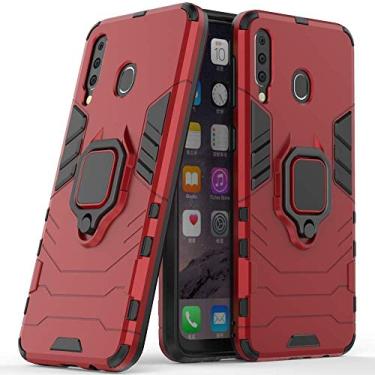 Imagem de Compatível com Samsung Galaxy M30, Galaxy A40S Core Capa Prova de Choque de Camada Dupla, Anel Giratório de 360 com Suporte de Celular para Carro (Vermelho)