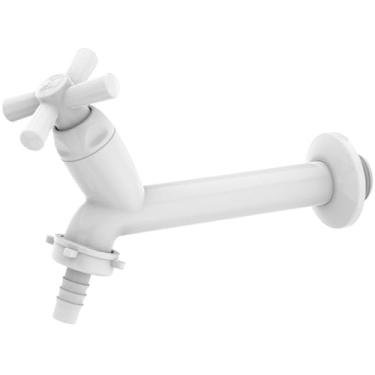 Imagem de Torneira para Tanque 15cm Bico Mangueira Cross 1/2''-3/4'' Branca - 300000457 - TIGRE - Torneira para Tanque 15cm Bico Mangueira Cross 1/2''-3/4'' Branca - 300000457 - TIGRE