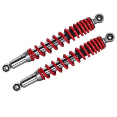 Imagem de Par Amortecedor Traseiro Mola Vermelho Yamaha YS 150 Fazer Com Regulag