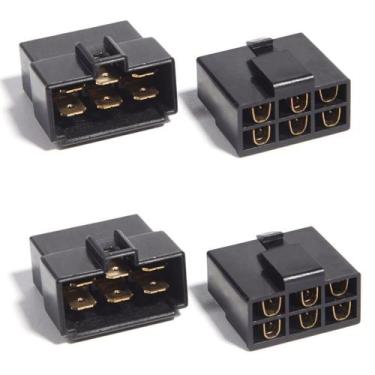 Imagem de Kit 2 Conectores 6 Vias C/ Trava Technoise Som Automotivo