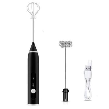 Imagem de Mini Mixer 2 em 1 Recarregávels Inox Café Leite Nescau Toddy  Whey Sha