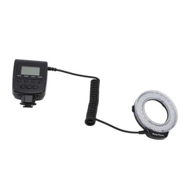 Imagem de Luz de Flash de Anel Macro LED, Luz de Flash Macro 48LED Com Adaptador de Controle de Energia de Display LCD Difusor de Flash de Anéis para Câmeras DSLR, 4 Modos de Iluminação