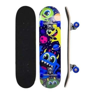 Imagem de Skate Infantil Montado Com Lixa 7 Lâminas Brinquedo Radical Planets