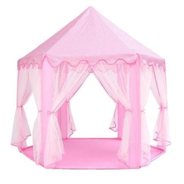 Imagem de Toca Barraca Cabana Infantil Tenda Iluminada Rosa Menina - Dm Toys