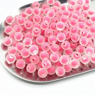 Imagem de Miçanga Bola Fosca 8mm Com Miolo Colorido Candy Para Pulseira Infantil