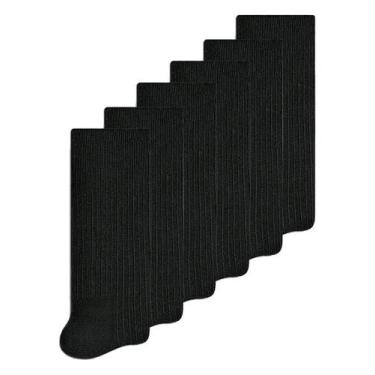 Imagem de Kit 6 Pares de Meias Infantil Cano Longo Selene 5010-002, Preto, 25-28