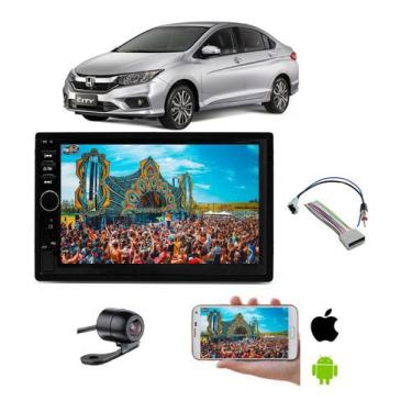 Imagem de Mp5 Central Multimidia Moldura 2 Din Honda City 2009 Ate 2014 + Camera