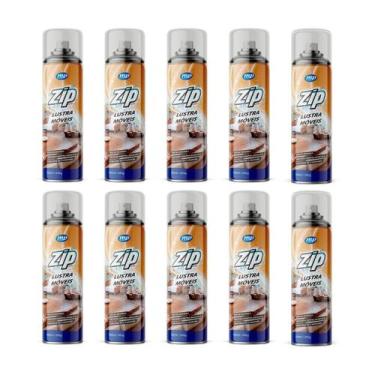 Imagem de Kit 10 lustra moveis limpa perfuma e dá brilho spray zip 300ml my plac