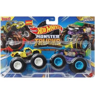 Imagem de Carrinho HOT Wheels Monster TRUCK Totaled X CRAT Danger Mattel FYJ64