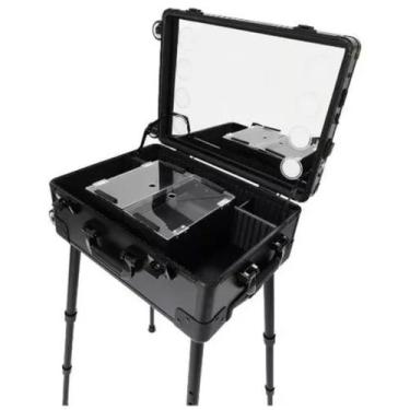 Imagem de Maleta De Maquiagem Camarim Profissional Com Bluetooth Mp3 E Rodinhas 