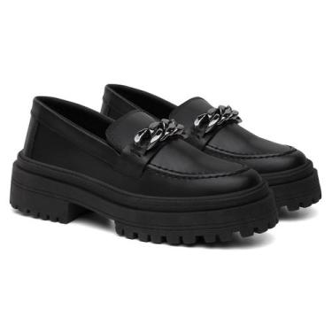 Imagem de Sapato Oxford Form's Casual Mocassim Feminino Sola Tratorada Preto 025