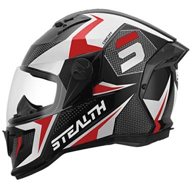 Imagem de CAPACETE FECHADO PRO TORK STEALTH CONCEPT BRILHANTE BRANCO - VERMELHO TAM. 56