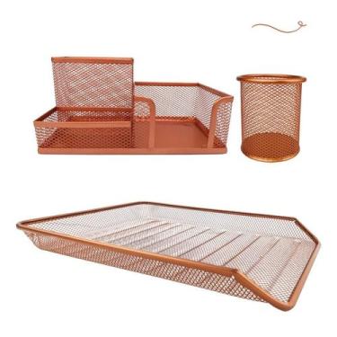 Imagem de Kit Escritório Porta Caneta, Organizador de Mesa, Bandeja Organizadora