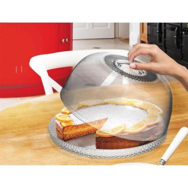 Imagem de Porta Bolo Com Pegador Cromado Transparente N600 Niquelart Boleira Acr