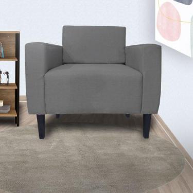 Imagem de Poltrona Estofada Para Sala de Espera Leticia Slim Suede Cinza - LM DE