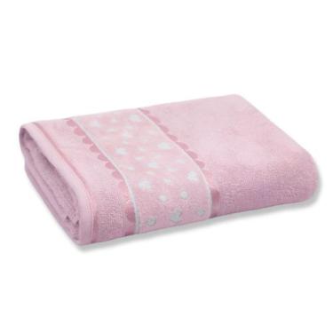 Imagem de Toalha de Banho - Charme Coração - 100% Algodão - Appel, Rosa Bebê