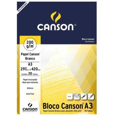 Imagem de Bloco Des. Branco 200gr 7044 A3 297x420mm Canson