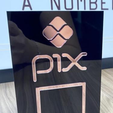 Imagem de Placa Pix Pagamento QrCode De Mesa Balcão c/ base - Acrílico - Acrihom