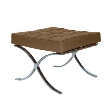 Imagem de Banqueta Barcelona Base Cromada Couro Natural Legitimo - Decorato, Cap
