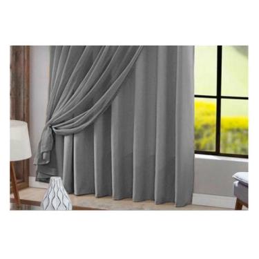 Imagem de Cortina Voal 3mx2,6m Forroblecaute Trilhosuiço Sala E Quarto - Chrisne