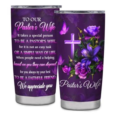 Imagem de Presentes de Dia de Apreciação da Esposa do Pastor - Presentes Cristãos Exclusivos, Copo Roxo de 590 ml