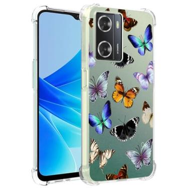 Imagem de Yerebel Capa para OnePlus Nord N20 SE/OPPO A77 4G/OPPO A77S 4G/OPPO A57 4G/OPPO A57S 4G/OPPO A57E 4G Capa Bonita, Capa de Telemóvel de Borracha Macia TPU Transparente Flexível para Oppo A57 4G