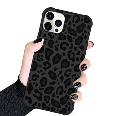 Imagem de KANGHAR Capa compatível com iPhone 13 Pro Max, design de leopardo preto, textura de pneu antiderrapante + capa protetora de TPU resistente à prova de choque para iPhone 13 Pro Max de 6,7 polegadas (2021) estampa de leopardo