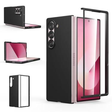 Imagem de Foluu Capa Slim Fit para Samsung Galaxy Z Fold 6, com protetor de tela frontal integrado, capa protetora de PC ultrafina fosca para Samsung Galaxy Z Fold6 5G 2024 (preto)