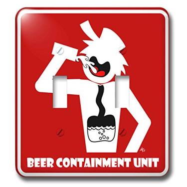 Imagem de 3dRose LLC lsp_14686_2 Unidade de contenção de cerveja placa vermelha 1 interruptor duplo