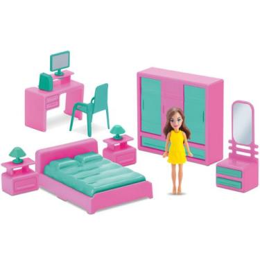 Imagem de Quarto Judy Home Casinha Boneca Meninas - Samba Toys