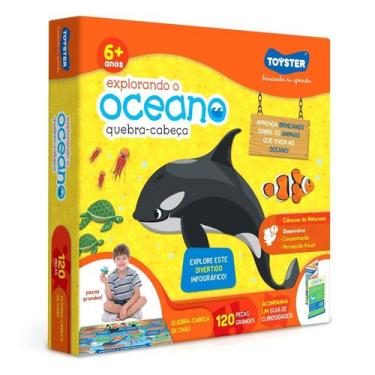 Imagem de Quebra Cabeça Educativo Explorando O Oceano 120 Peças Grande - Toyster