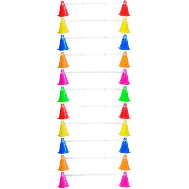 Imagem de Kit Agilidade Treinamento Funcional 22 Cones com Barreira - Natural Fi