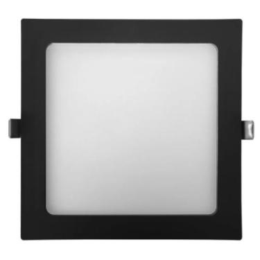 Imagem de Luminaria Painel LED Quadrado Embutir 24W 6500K Preto QLUZ
