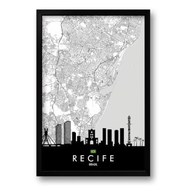 Imagem de Quadro Mapa Urbano Cidade de Recife Pernambuco - 40x60cm