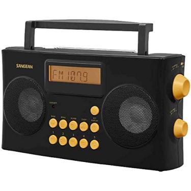 Imagem de Sangean PR-D17 AM/FM-RDS Portable Radio Specially Designed for The Visually Impaired with Helpful Guided Voice Prompts, Black, 10 Station Presets (5 AM, 5 FM), Stereo/Mono Switch, Alarm Timer