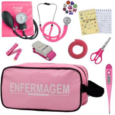 Imagem de Kit Academico Enfermagem Aparelho Pressao Estetoscopio Multi Incoterm,