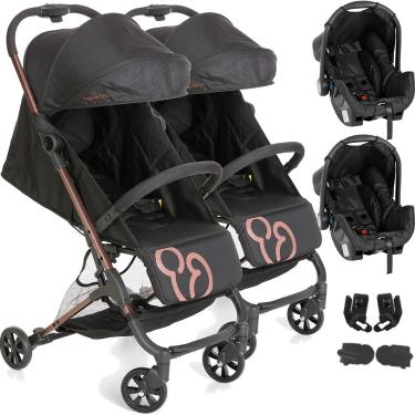 Imagem de Carrinho de Gemeos Galzerano Duolee com 2 Bebe Conforto Cobre