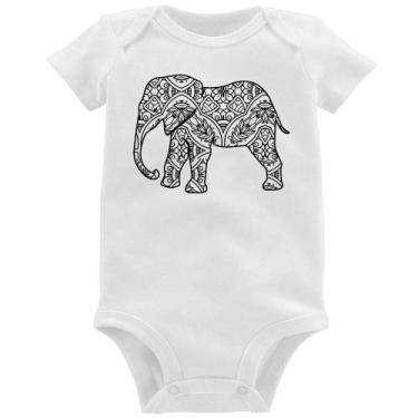 Imagem de Body Bebê Elefante Mandala - Foca na Moda, Branco, G