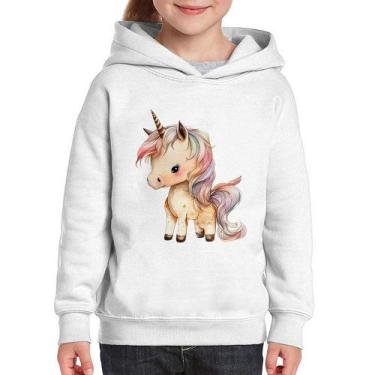 Imagem de Moletom Infantil Unicórnio Desenho - Foca na Moda, Branco, 2