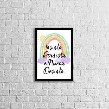 Imagem de Quadro Insista, Persista e Nunca Desista 33x24cm - com vidro - Quadros