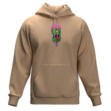 Imagem de Moletom Estampado Com Capuz Blusa de Frio Fechada Bolso Canguru - Rela