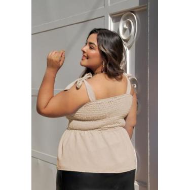 Imagem de Blusa Feminina Plus Size Batinha Alça Regata Ajustável Elástica Verão 