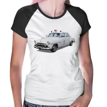 Imagem de Baby Look Raglan Sheriff Car - Foca na Moda, Branco, Preto, GG