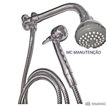 Imagem de Ducha redonda com desviador chuveirinho para aquecedor a gás - MC MANU