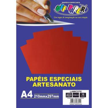 Imagem de Papel Lamicote A4 250g Vermelho Off Paper - 10 Folhas
