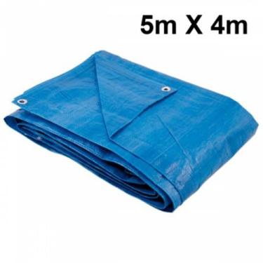 Imagem de Lona 5x4 Azul Impermeável Carreteiro Piscina 200 Micras Grossa Reforça
