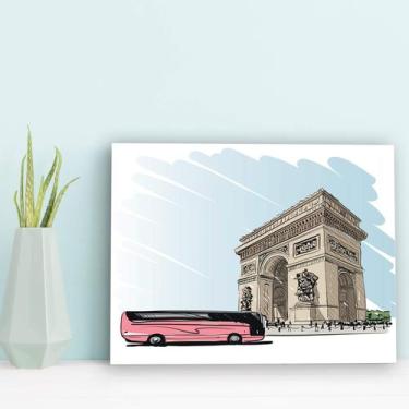 Imagem de Placa Decorativa MDF Arco do Triunfo Paris Gravuras 30x40cm - Quartinh