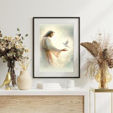 Imagem de Quadro Decorativo Jesus E O Espírito Santo - 60x48cm - Quadros On-line