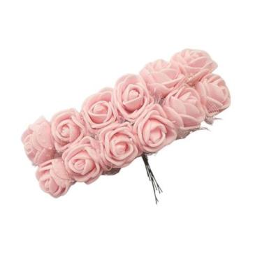 Imagem de Buque de flor 2,5 cm eva rosa bebê com 12 peças - CARRETEL