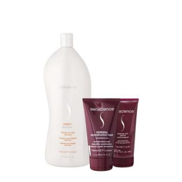 Imagem de Kit Senscience Purify Shampoo Renewal Máscara e Mostuire Leave-in (3 p